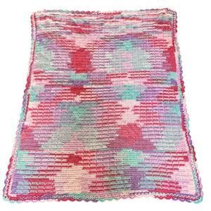 Crochet Afghan NEW Throw Handmade Blanket 58x48 Lrg. Textured Boho Cottage Decor